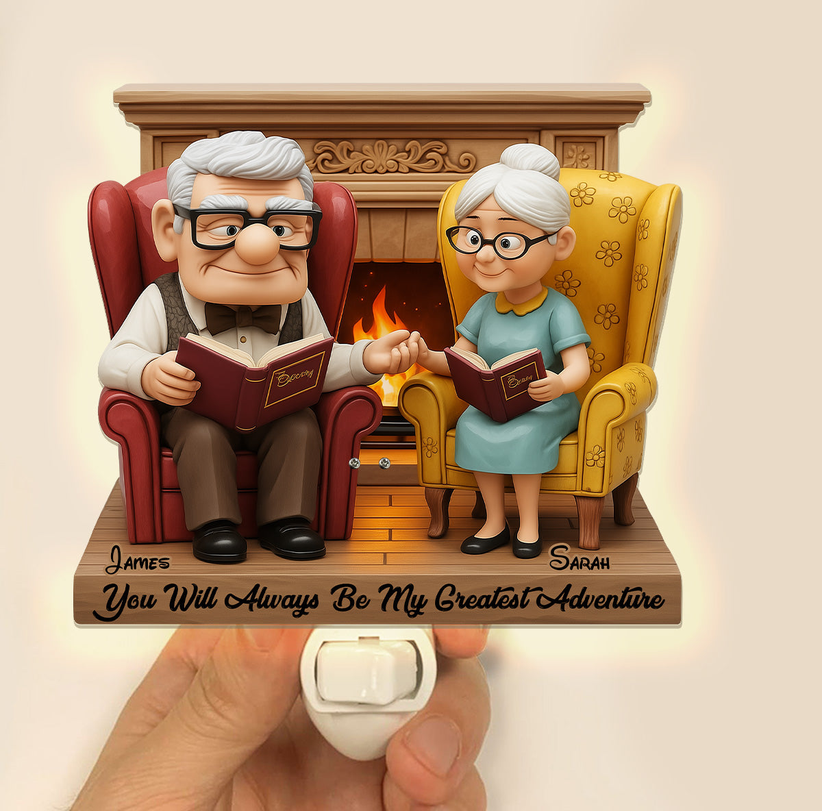 My Greatest Adventure - Personalized Couple Acrylic Plug-In Night Light