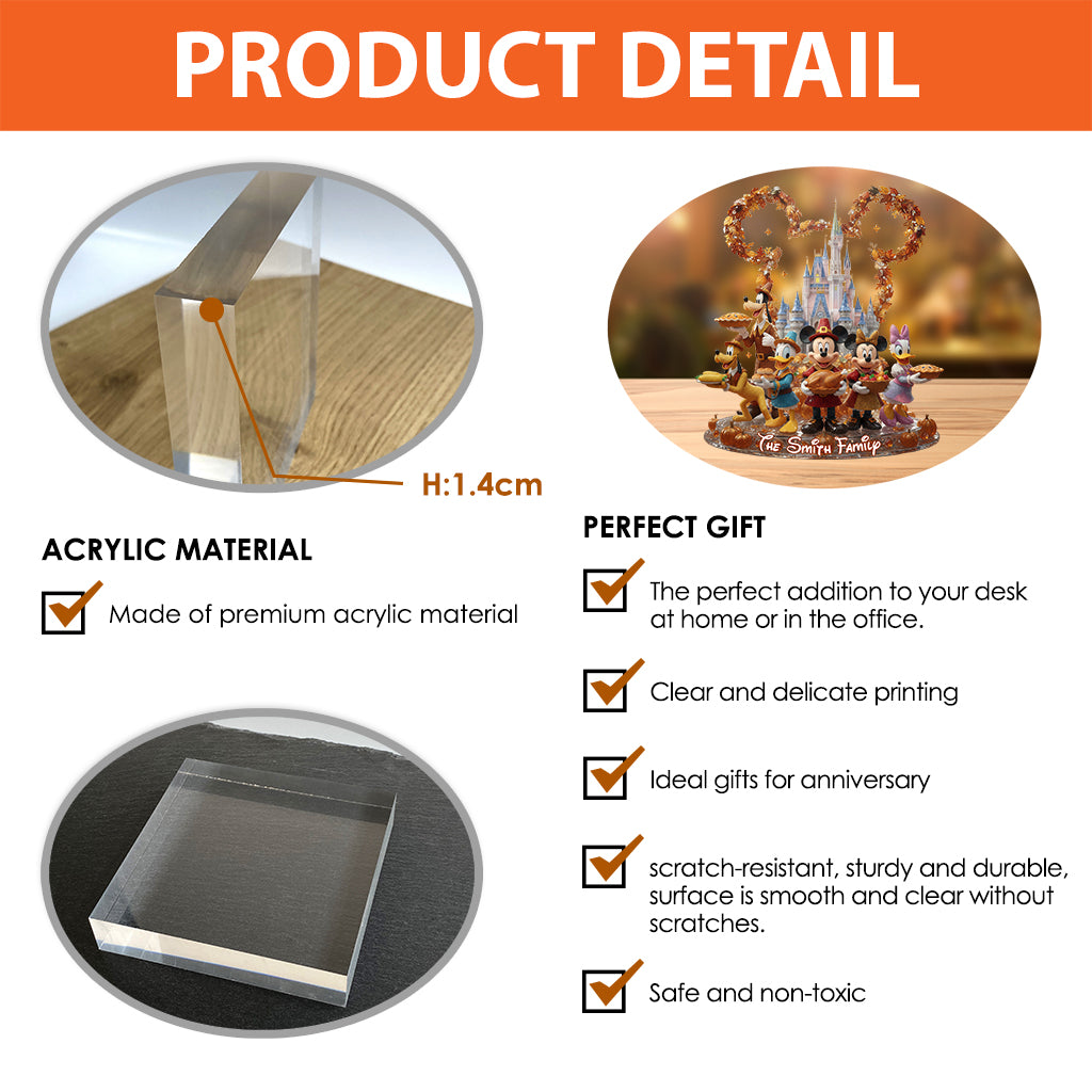 Happy Thanksgiving - Personalized Mouse Custom Shaped Acrylic Plaque