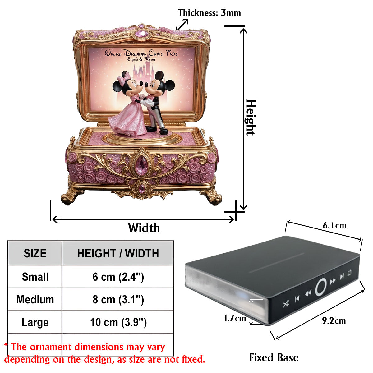 Where Dreams Come True - Personalized Mouse Music Ornament