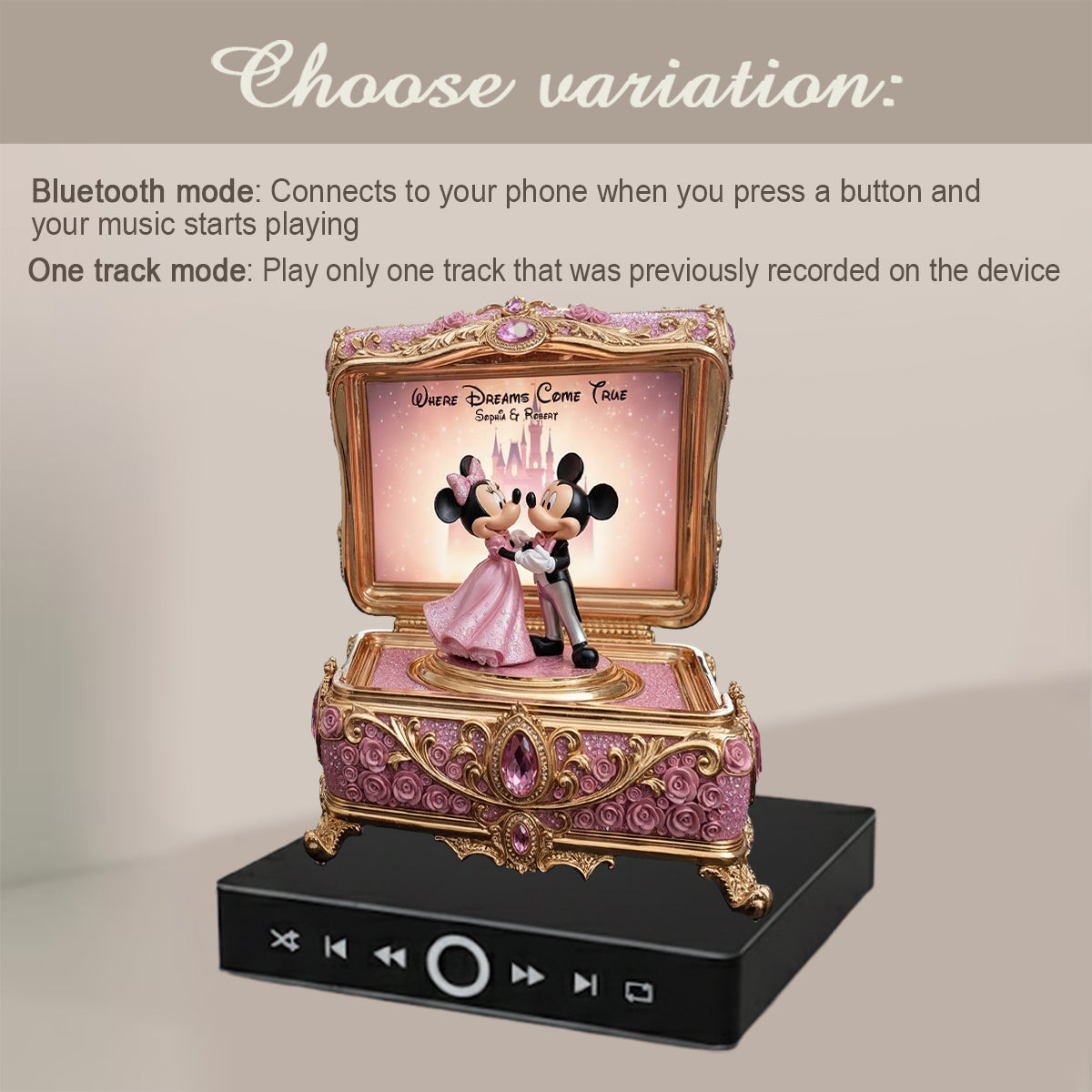 Where Dreams Come True - Personalized Mouse Music Ornament