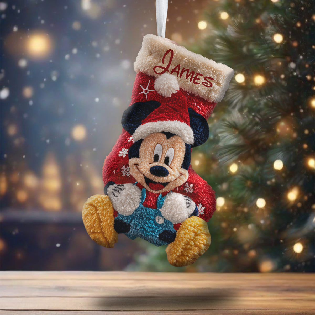 Magical Friends Perfect for Holiday Decorations - Personalized Mouse Shaped Christmas Stocking