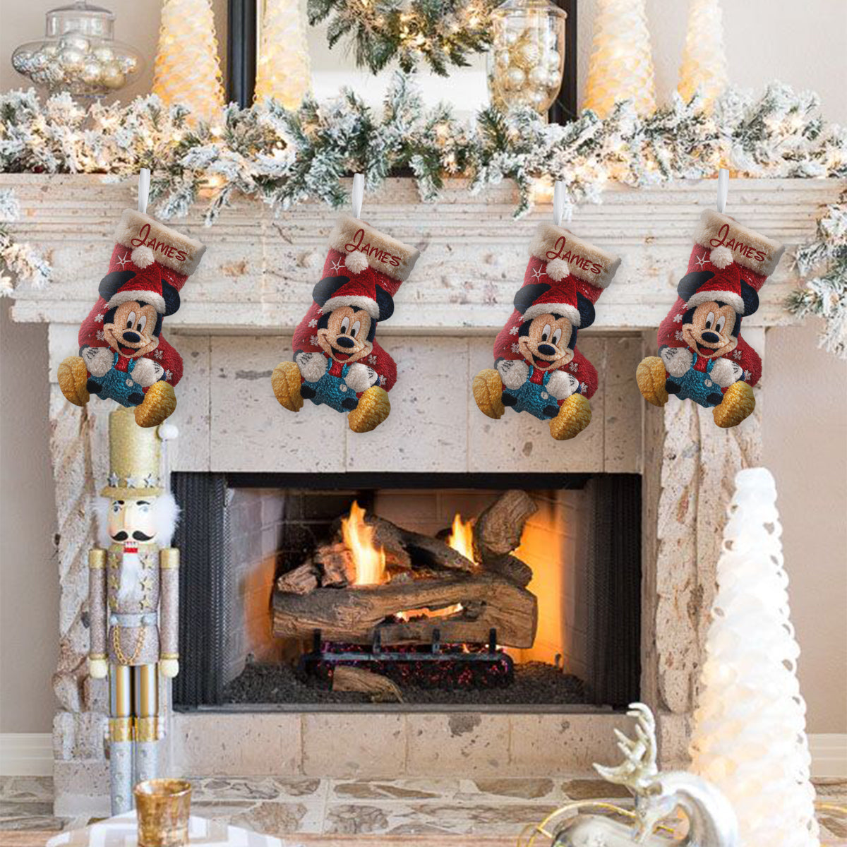 Magical Friends Perfect for Holiday Decorations - Personalized Mouse Shaped Christmas Stocking