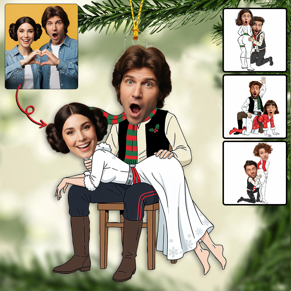 Galaxy Holiday Romance - Personalized The Force Custom Shaped Ornament