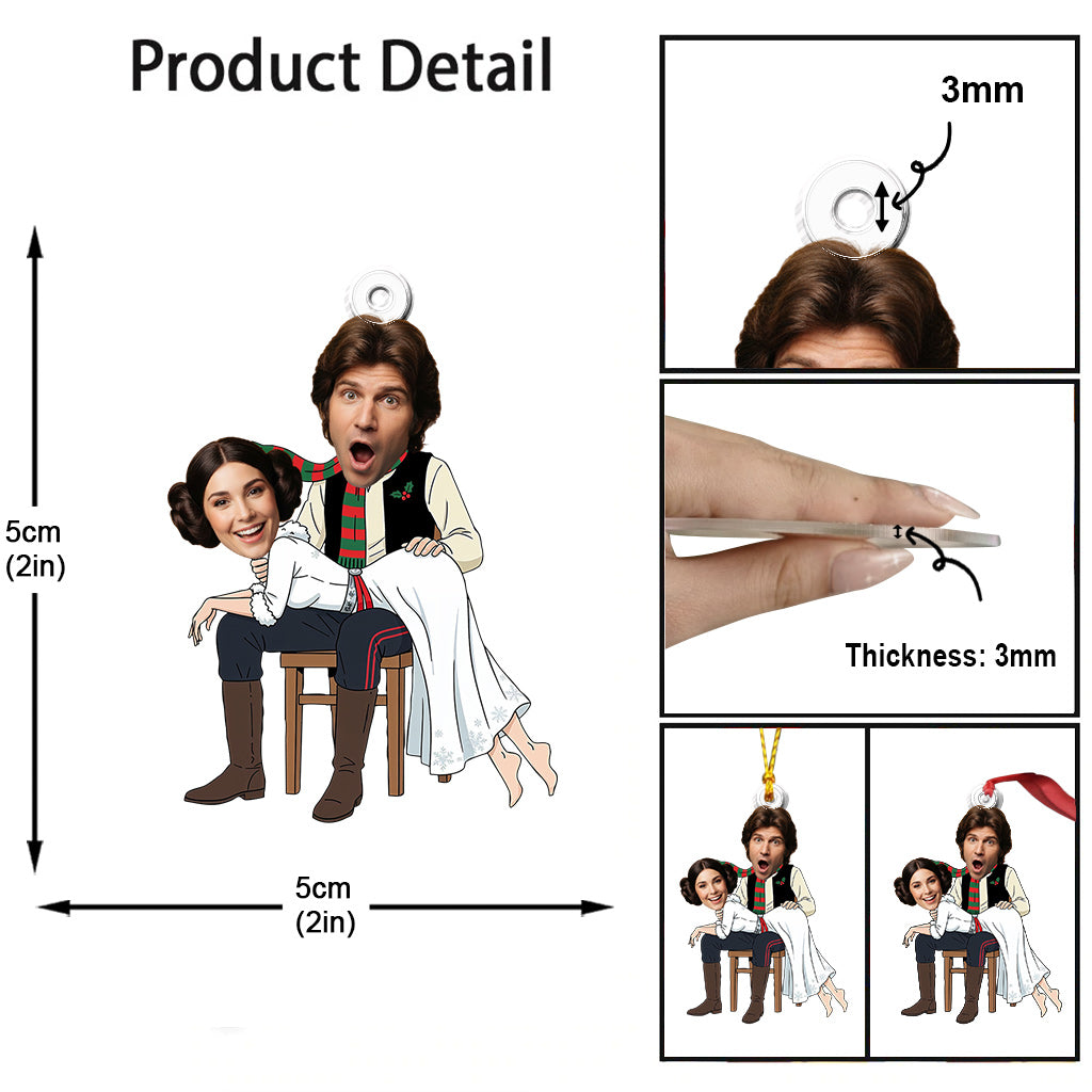 Galaxy Holiday Romance - Personalized The Force Custom Shaped Ornament