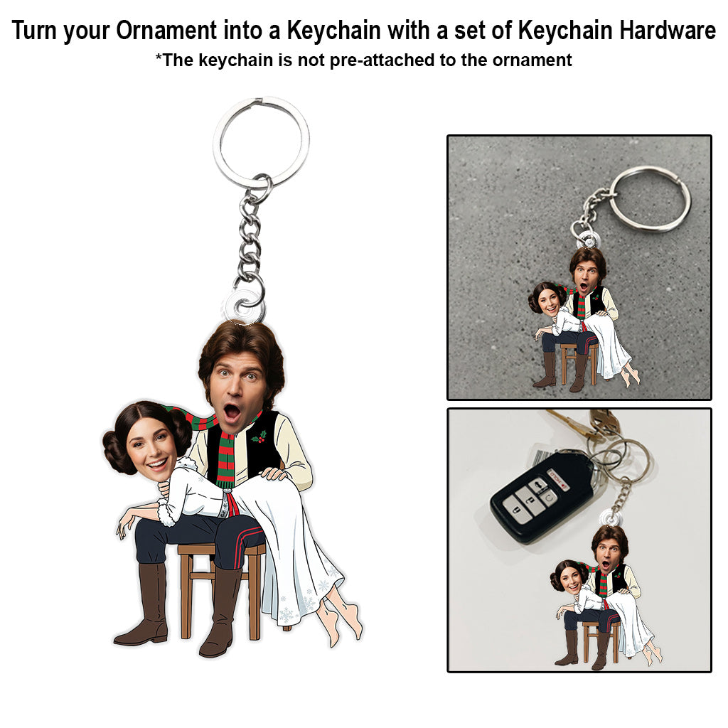 Galaxy Holiday Romance - Personalized The Force Custom Shaped Ornament