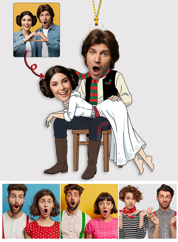 Galaxy Holiday Romance - Personalized The Force Custom Shaped Ornament