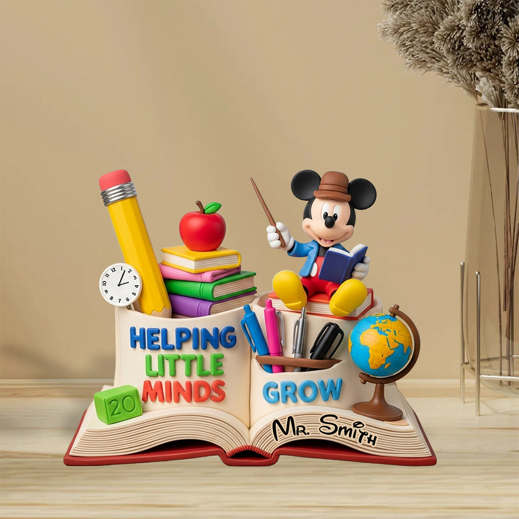 Helping Little Minds Grow - Personalized Mouse Custom Shaped Acrylic Plaque