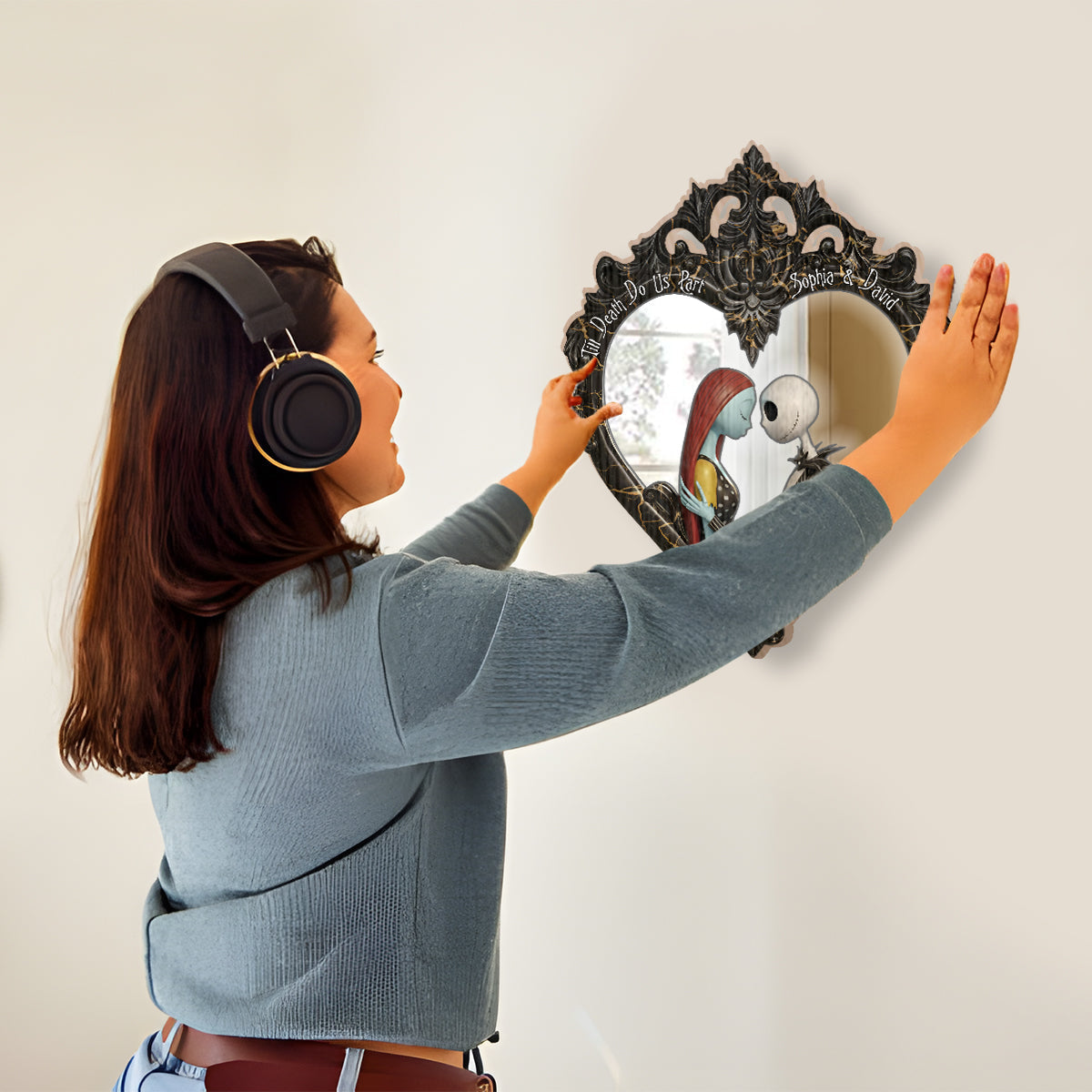 Till Death Do Us Part - Personalized Nightmare Wall Hanging Mirror