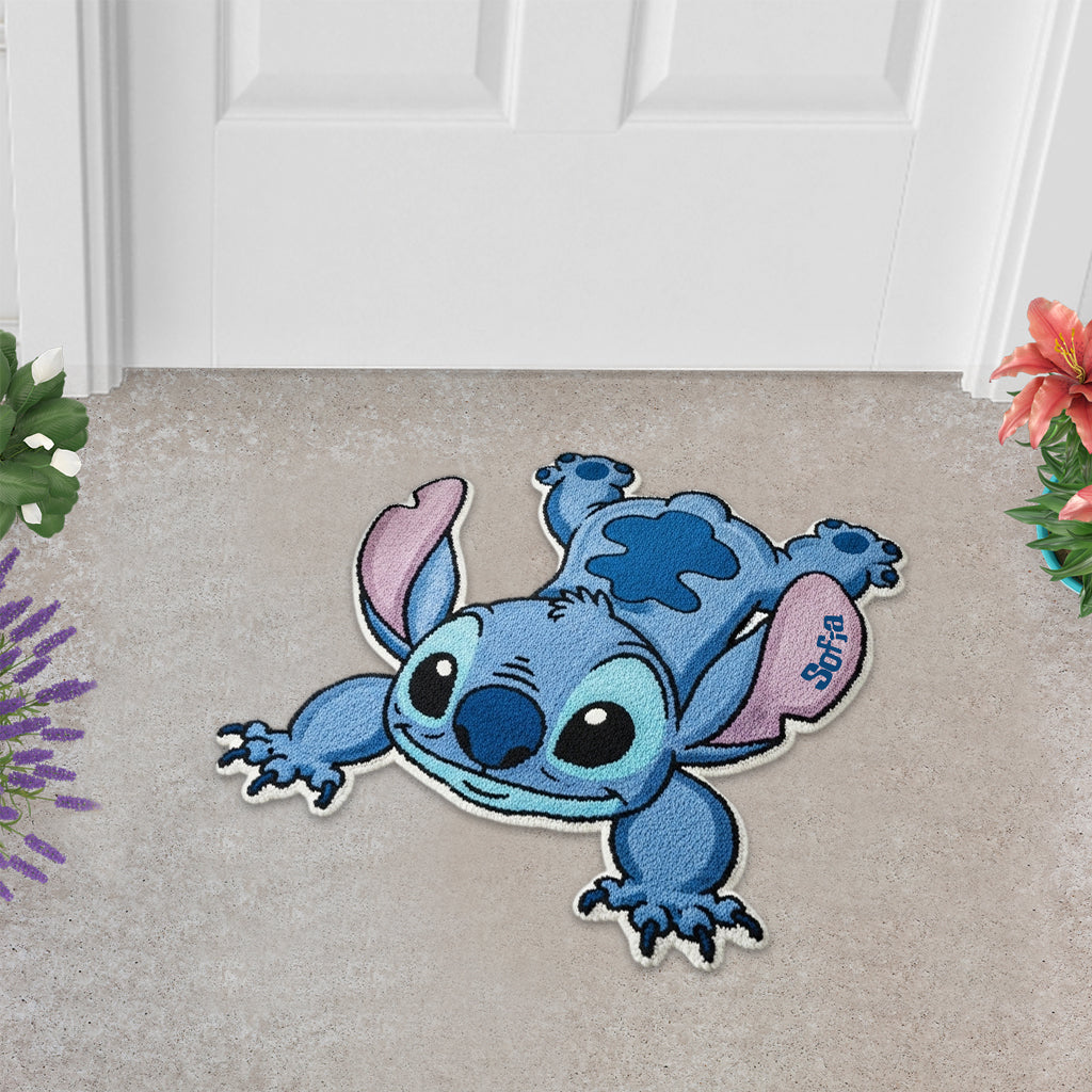 Cute Monster - Personalized Ohana Shaped Doormat/ Rug