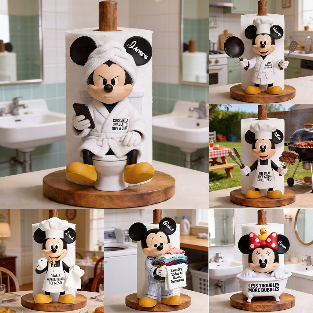 Cartoon Mouse Fan Gift - Personalized Mouse Paper Towel Stand