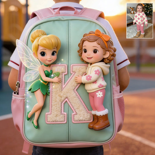 Magic Friends - Personalized Flying Fairy Changeable Leather Patch Backpack