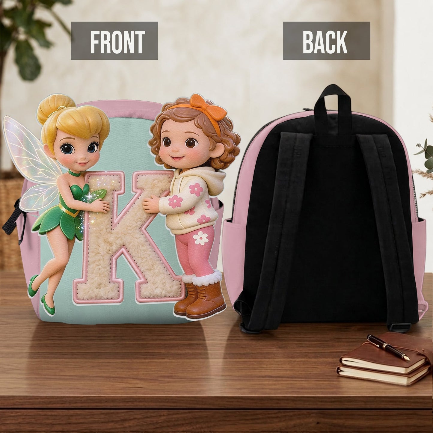 Magic Friends - Personalized Flying Fairy Changeable Leather Patch Backpack