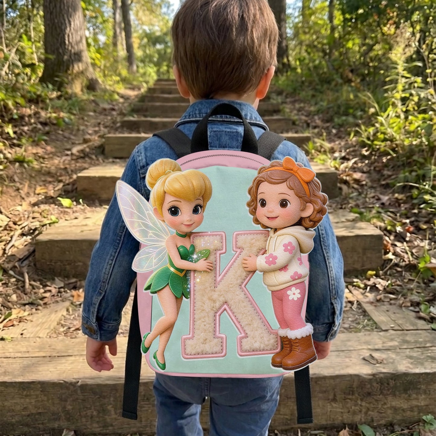 Magic Friends - Personalized Flying Fairy Changeable Leather Patch Backpack