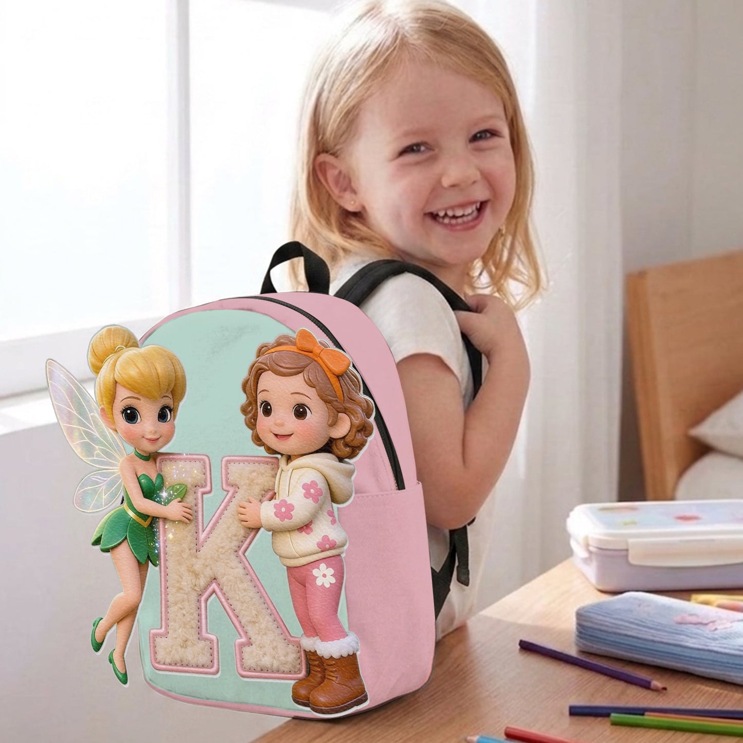 Magic Friends - Personalized Flying Fairy Changeable Leather Patch Backpack