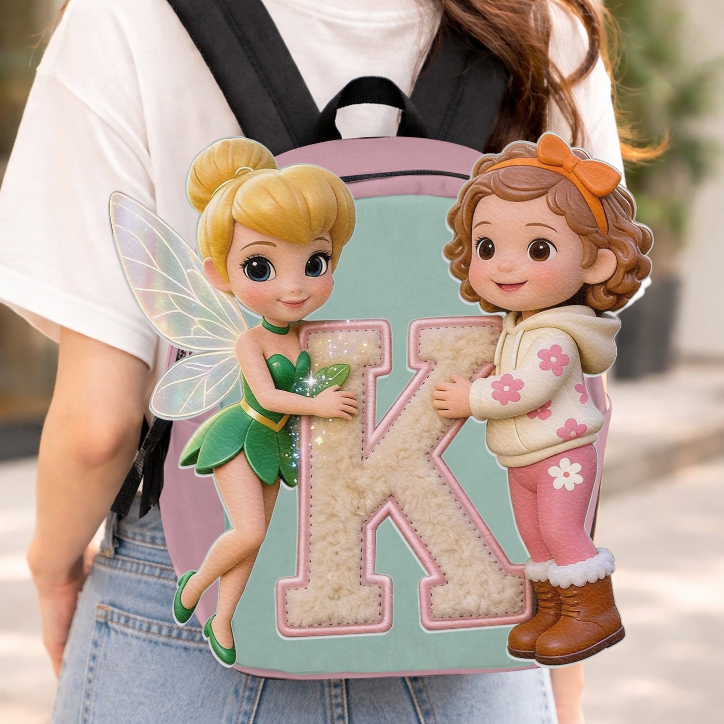 Magic Friends - Personalized Flying Fairy Changeable Leather Patch Backpack