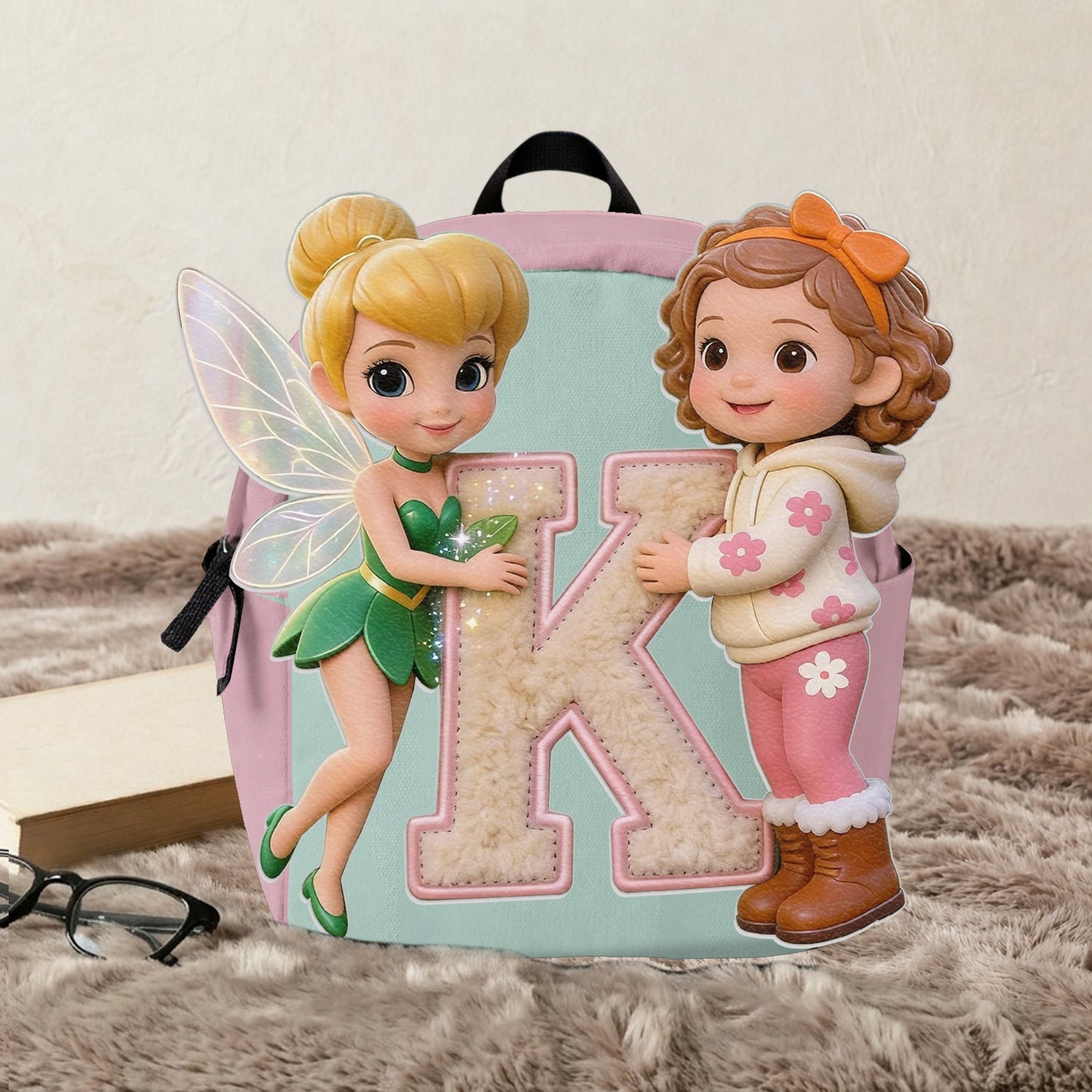 Magic Friends - Personalized Flying Fairy Changeable Leather Patch Backpack