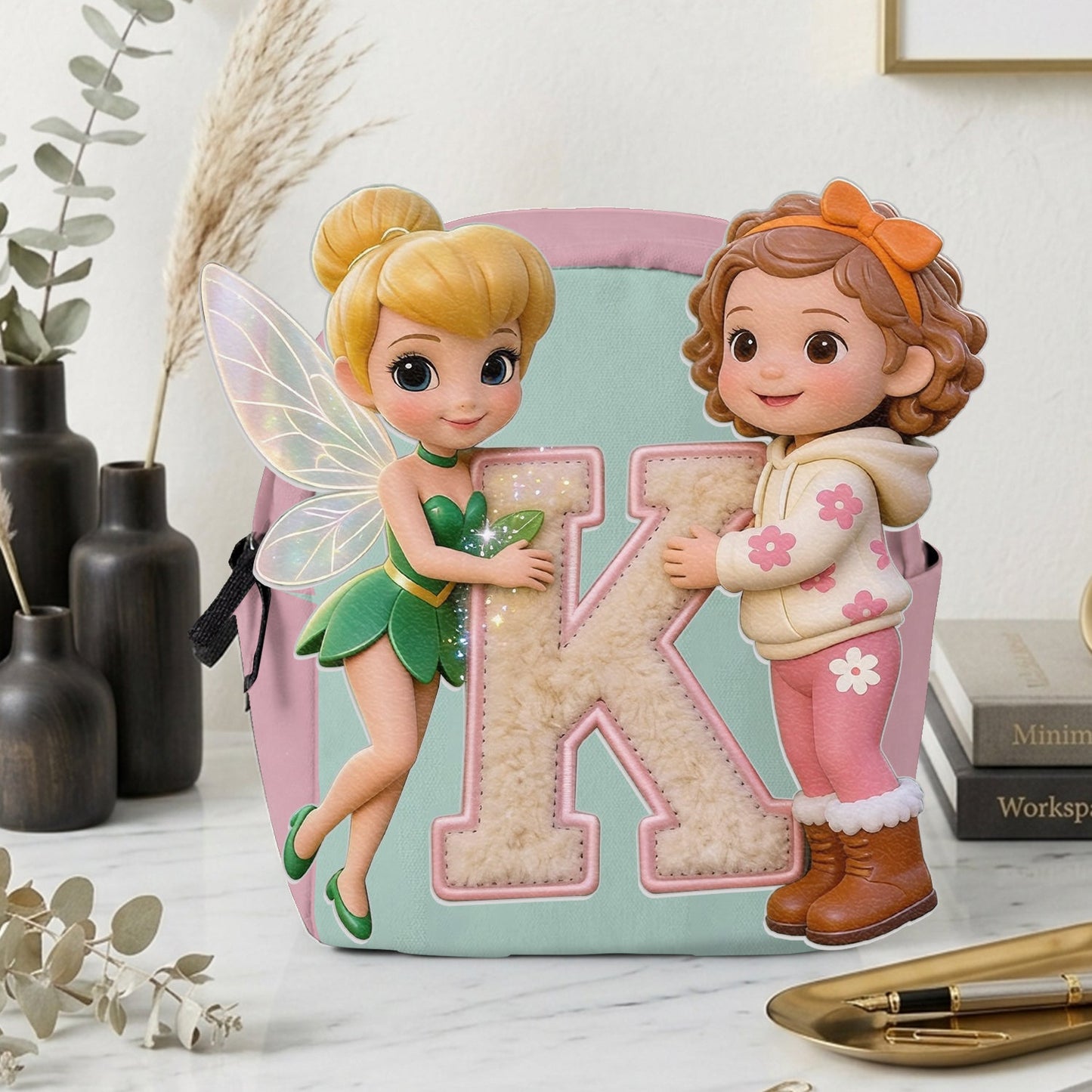 Magic Friends - Personalized Flying Fairy Changeable Leather Patch Backpack