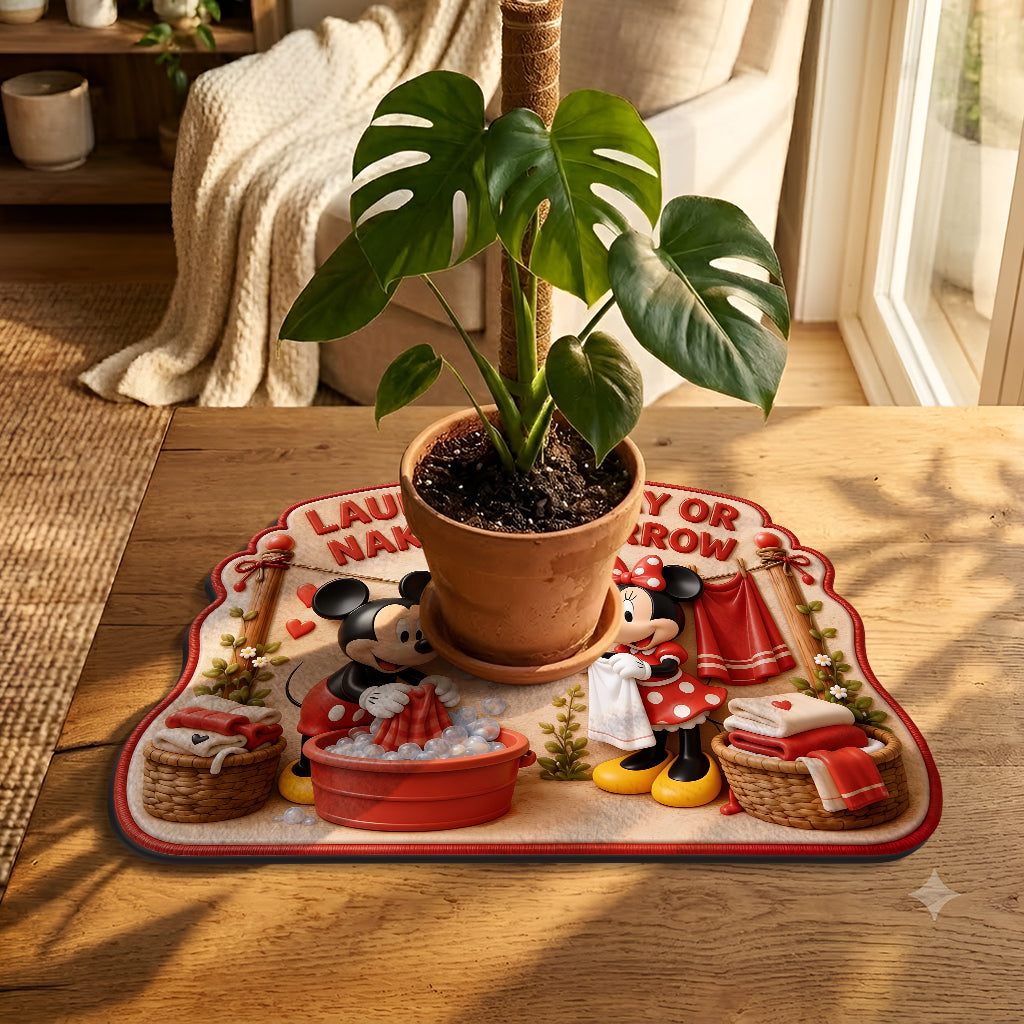Cartoon Mouse Fan Gift, Laundry Today Or Naked Tomorrow - Personalized Mouse Drying Mat