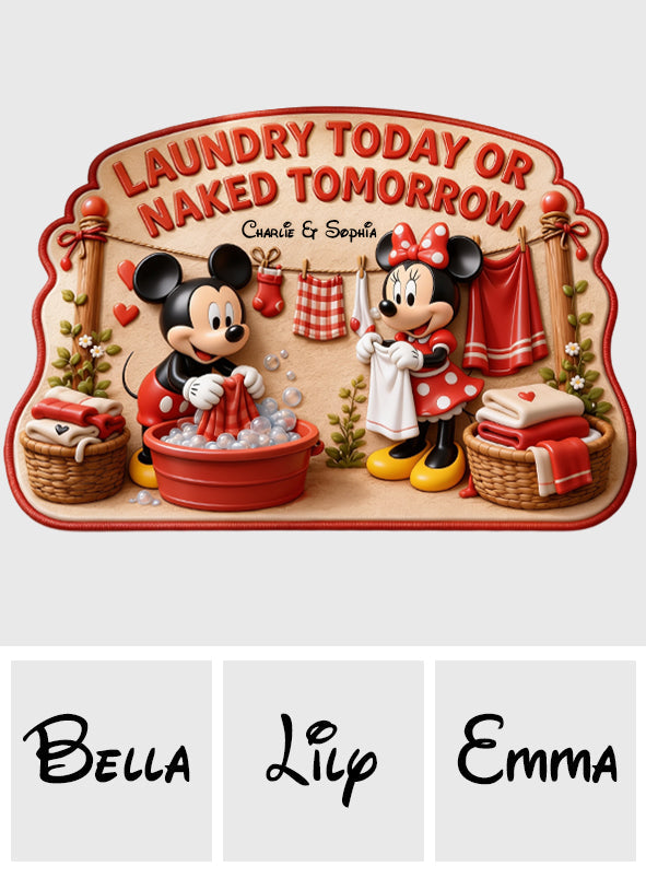 Cartoon Mouse Fan Gift, Laundry Today Or Naked Tomorrow - Personalized Mouse Drying Mat