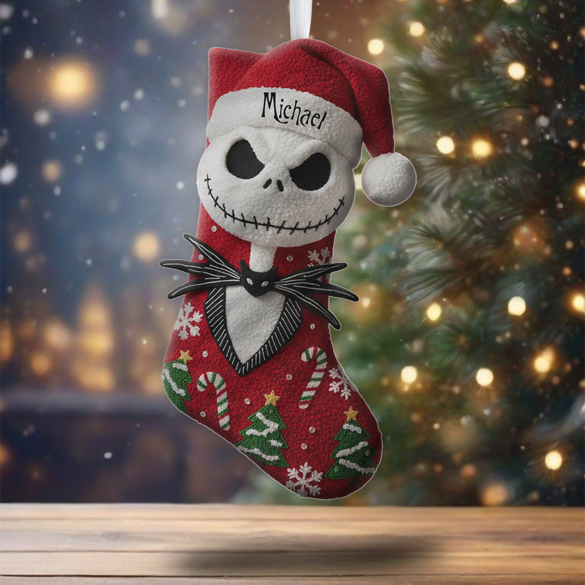 The Pumpkin King - Personalized Nightmare Shaped Christmas Stocking