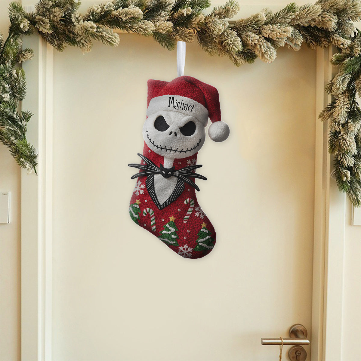 The Pumpkin King - Personalized Nightmare Shaped Christmas Stocking
