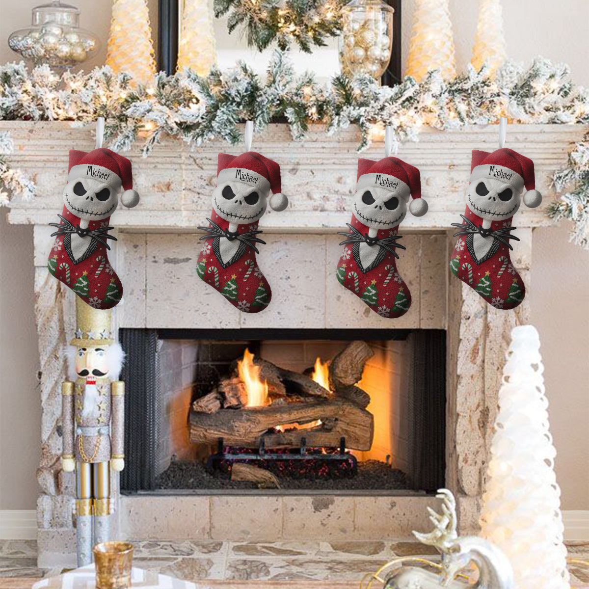 The Pumpkin King - Personalized Nightmare Shaped Christmas Stocking