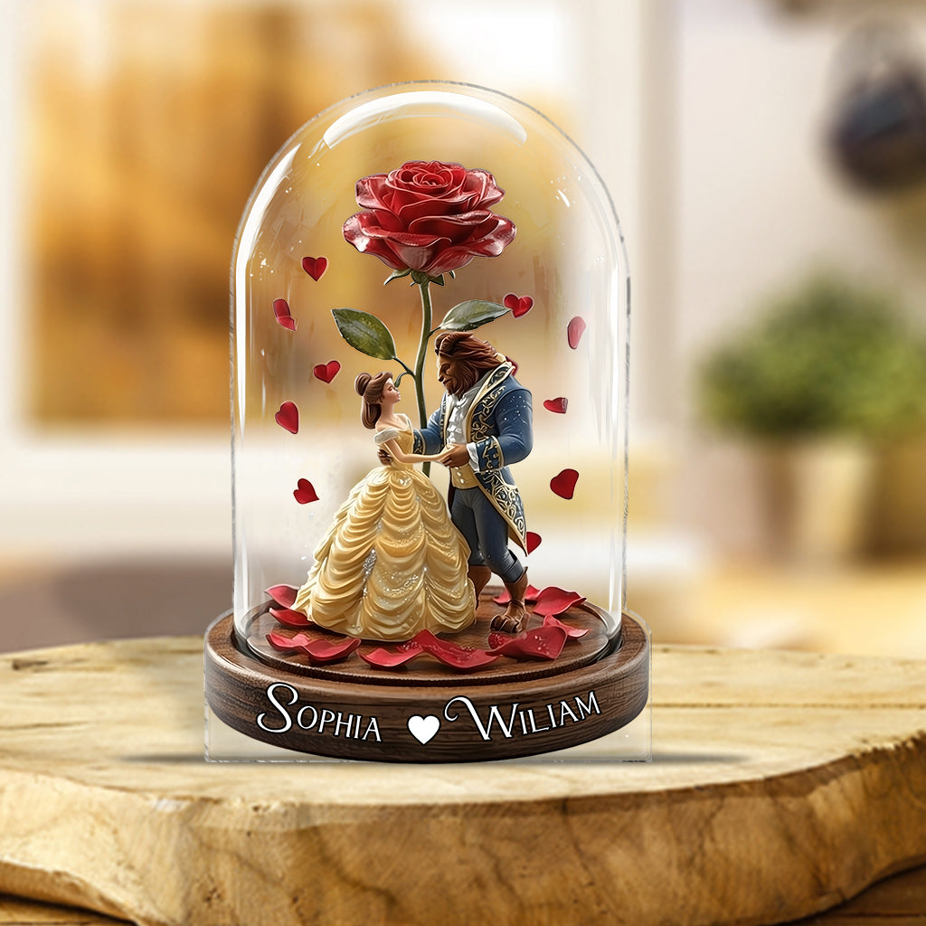 Tale As Old As Time - Personalized Couple Custom Shaped Acrylic Plaque