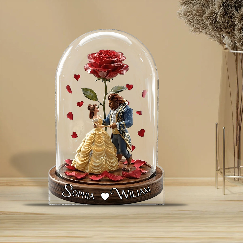 Tale As Old As Time - Personalized Couple Custom Shaped Acrylic Plaque