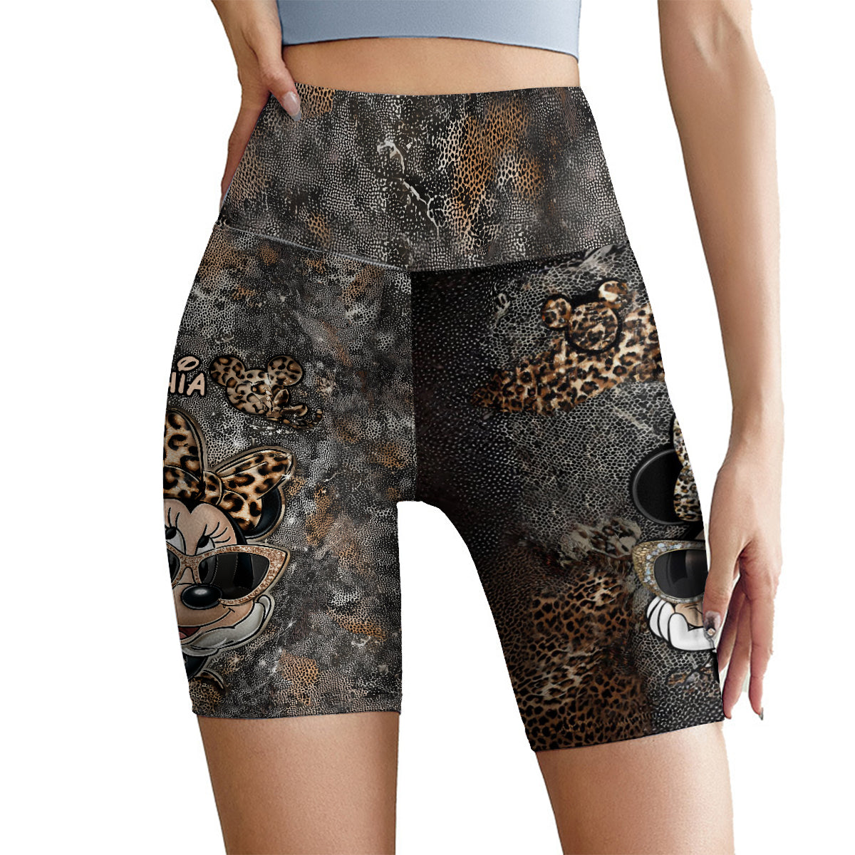 Cool Mouse - Personalized Mouse High-Waisted Biker Shorts
