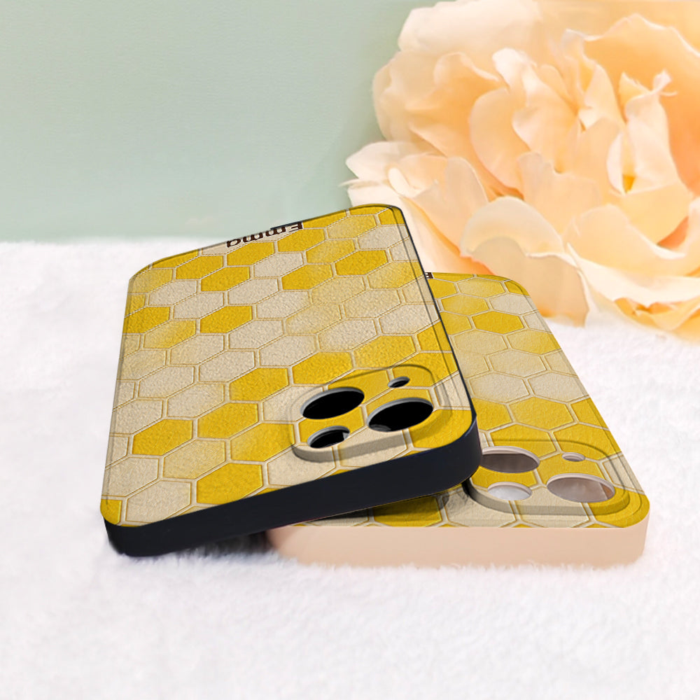 Winnie Friends Leather Case & Dangling Charm - Personalized Yellow Bear 3D Embossed Leather Phone Case