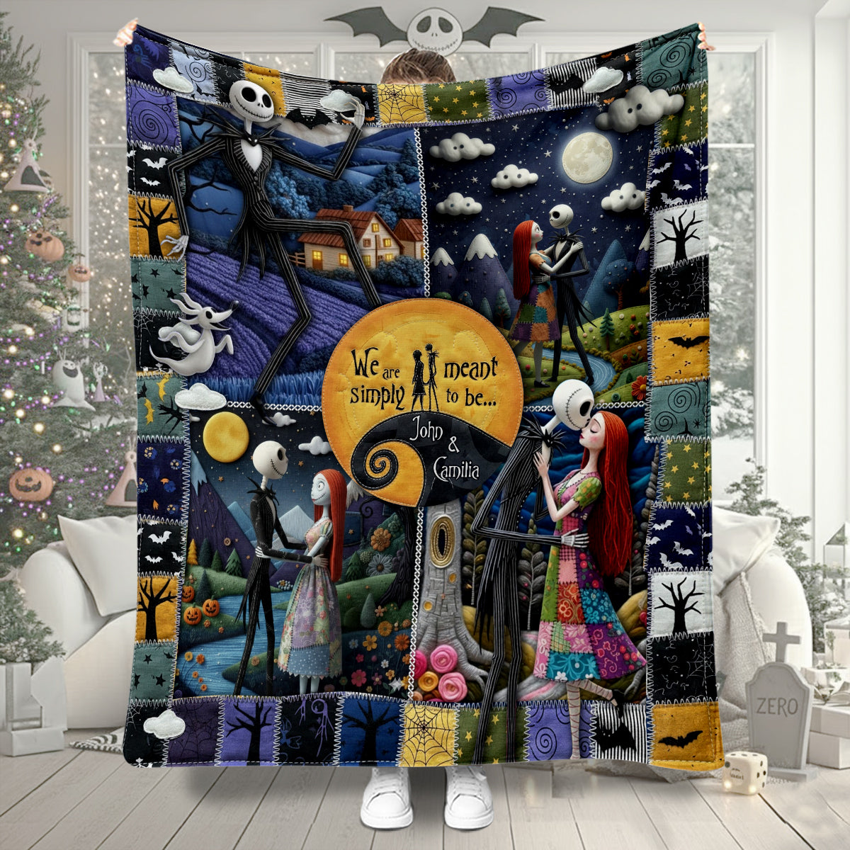 The Nightmare Christmas Couple - Personalized Nightmare Blanket