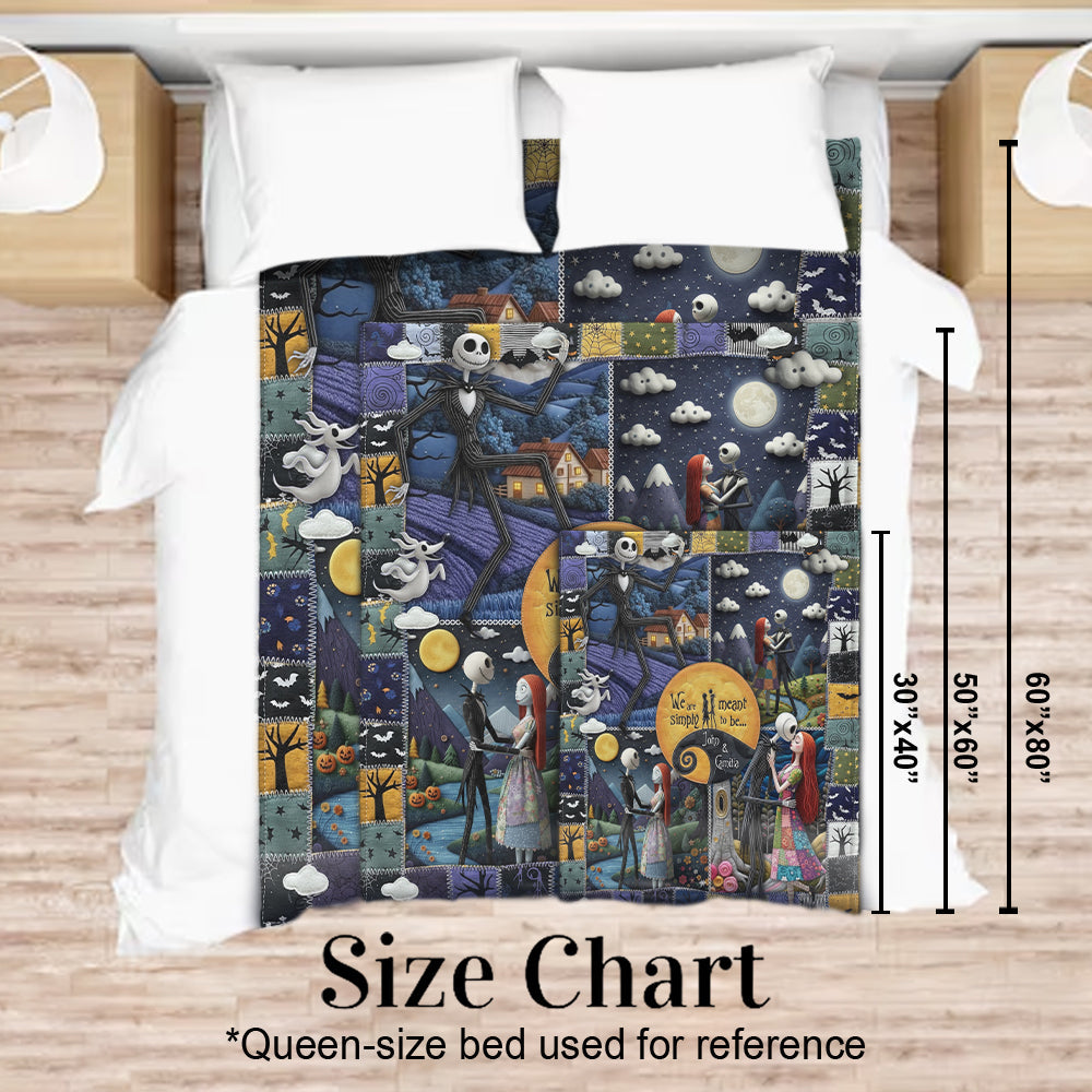 The Nightmare Christmas Couple - Personalized Nightmare Blanket