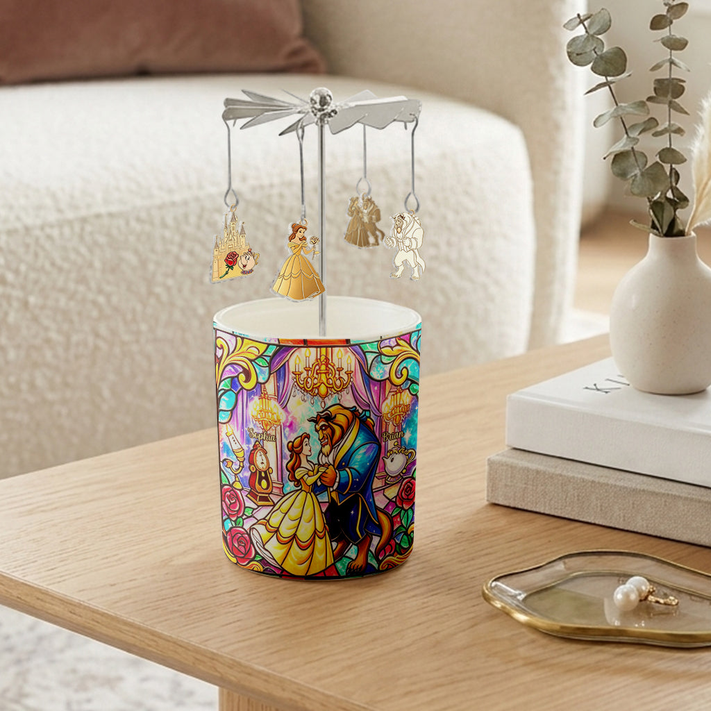 Tale As Old As Time - Personalized Beauty And The Beast Spinning Candle Holder