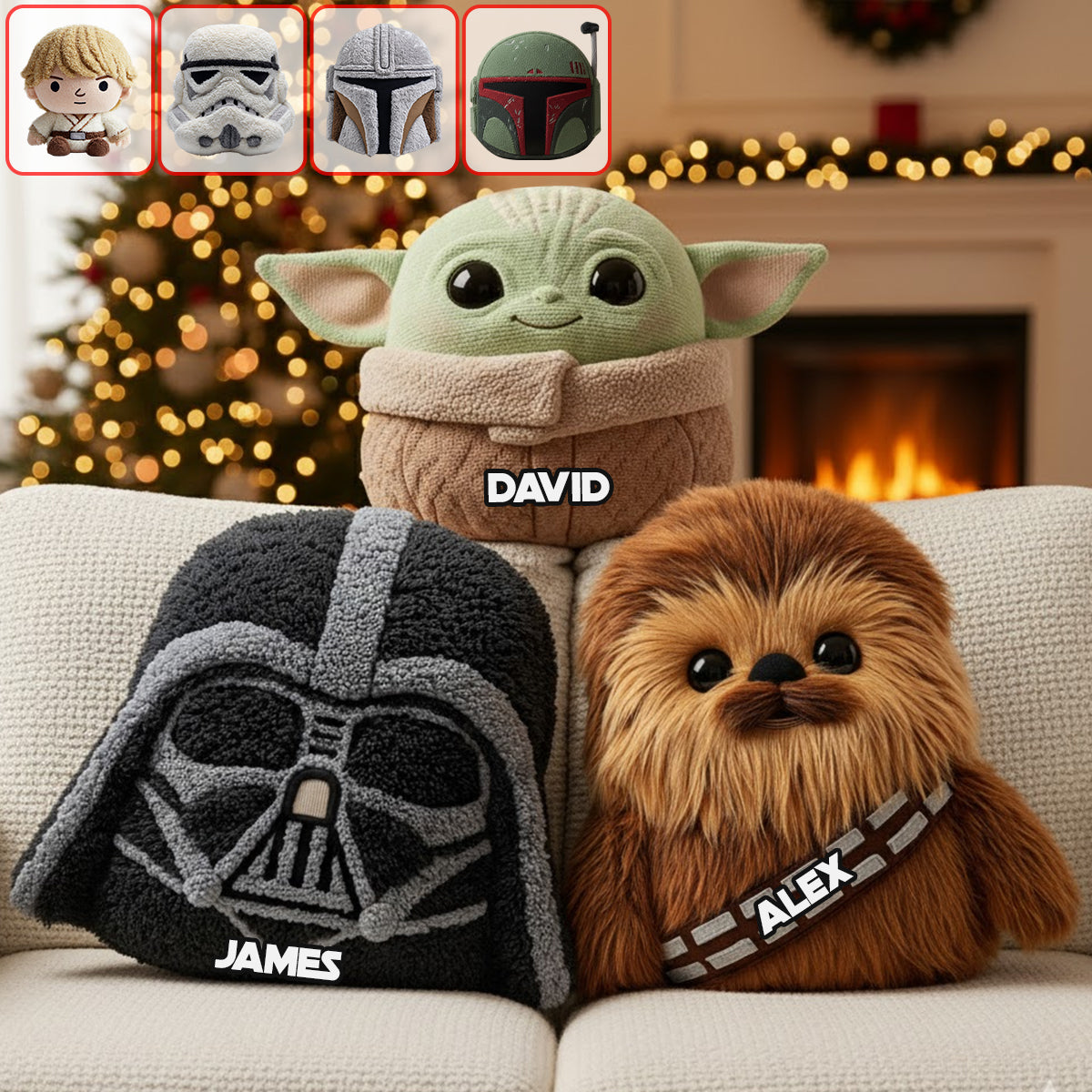 Joy Is The Way - Personalized The Force Faux Fur Shaped Pillow
