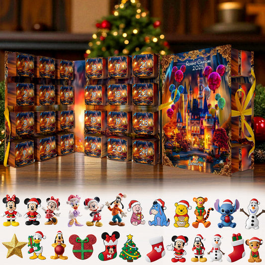 Magical Castle - Personalized Mouse Folded Advent Calendar With Ornaments