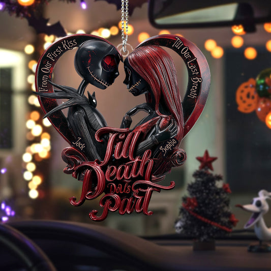 From Our First Kiss Till Our Last Breath - Personalized Nightmare Transparent Car Ornament