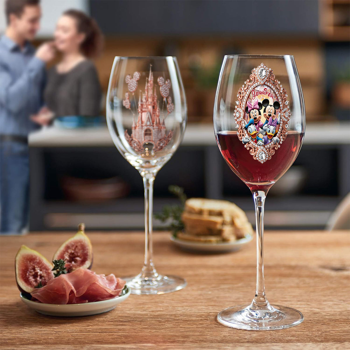 Magical World - Personalized Mouse Wine Glass With Long Stem