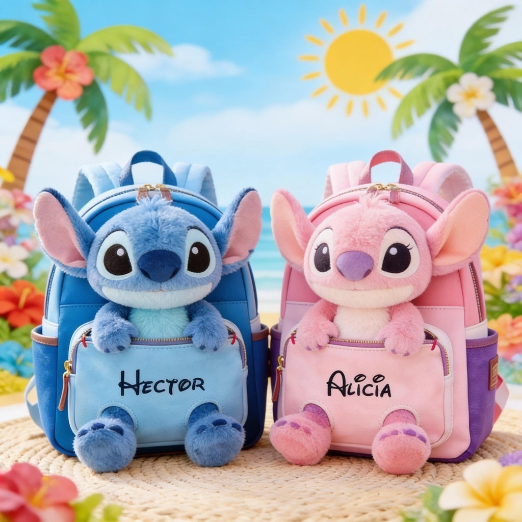Ohana Means Family - Personalized Ohana Changeable Leather Patch Backpack