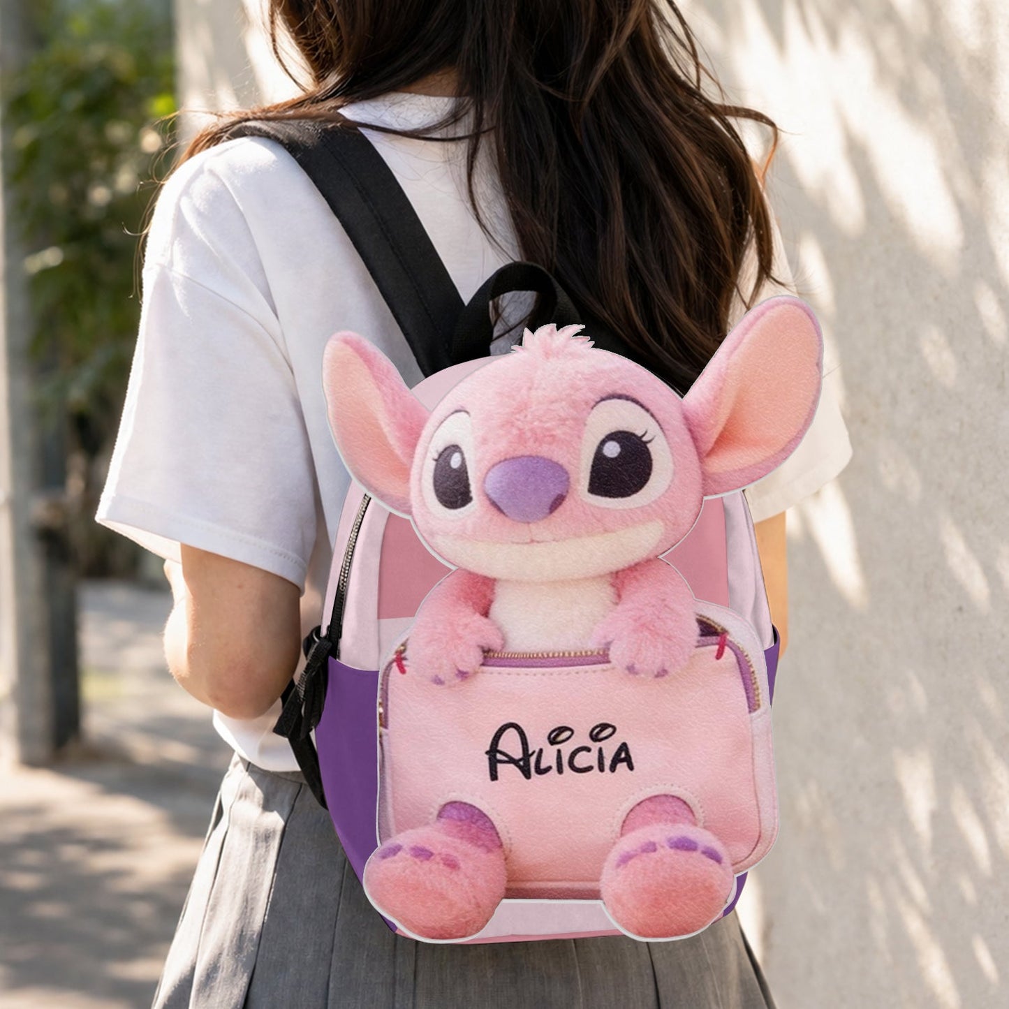 Ohana Means Family - Personalized Ohana Changeable Leather Patch Backpack