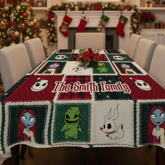 Merry Christmas - Personalized Nightmare Table Cloth Cover