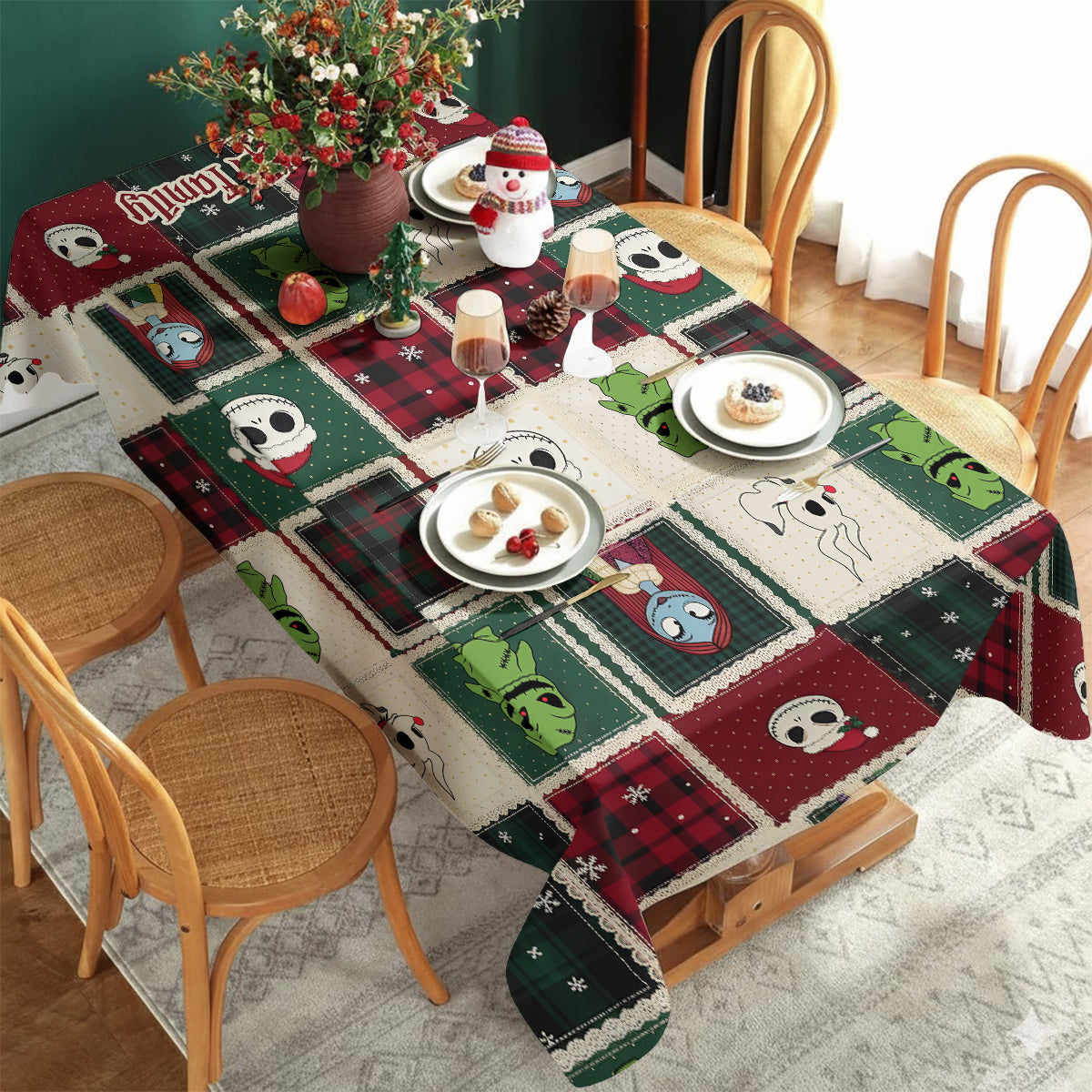 Merry Christmas - Personalized Nightmare Table Cloth Cover
