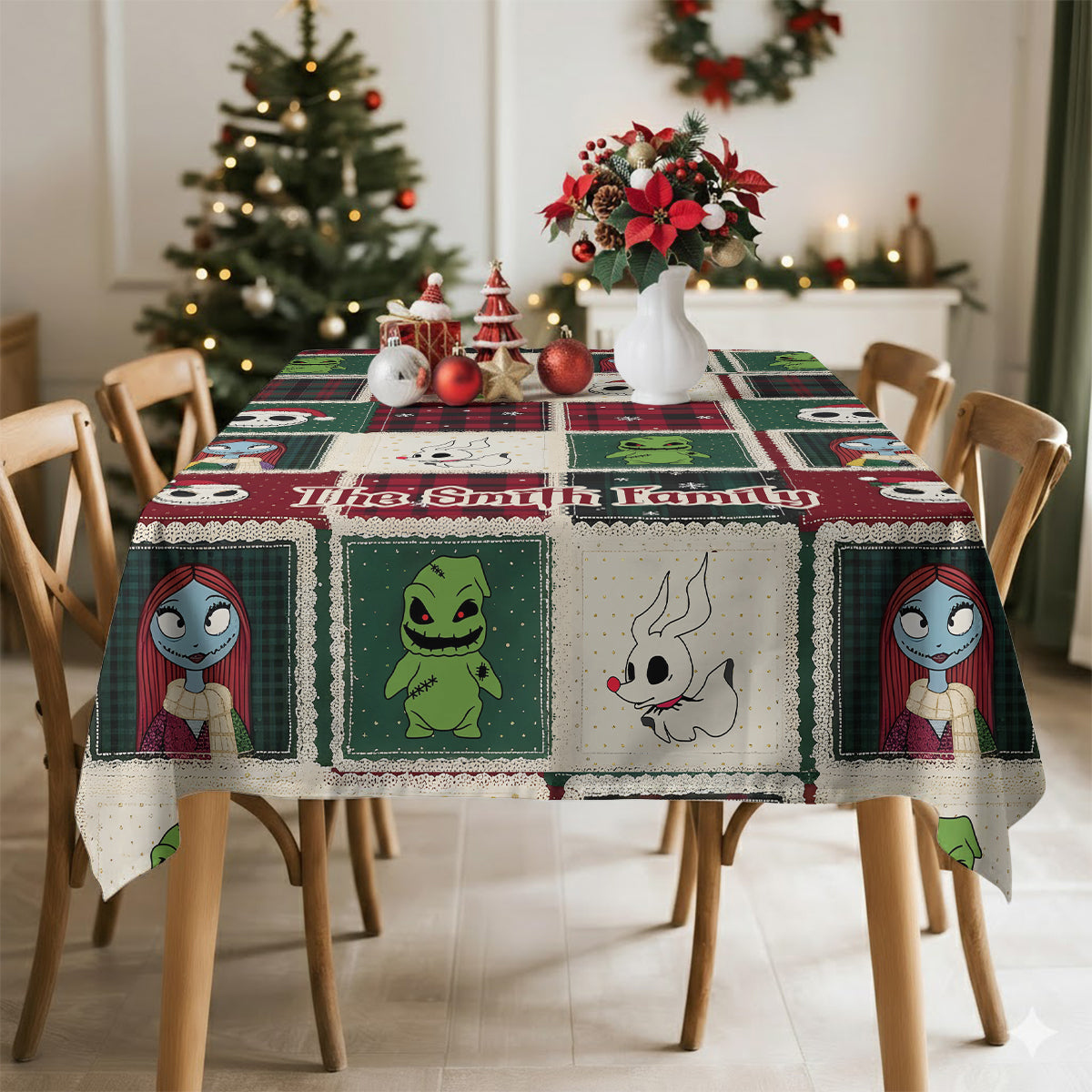 Merry Christmas - Personalized Nightmare Table Cloth Cover