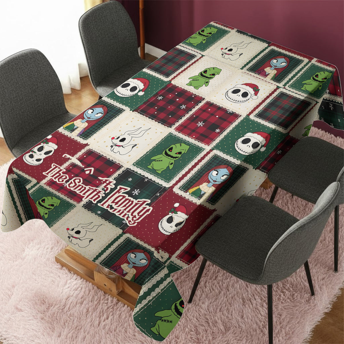 Merry Christmas - Personalized Nightmare Table Cloth Cover