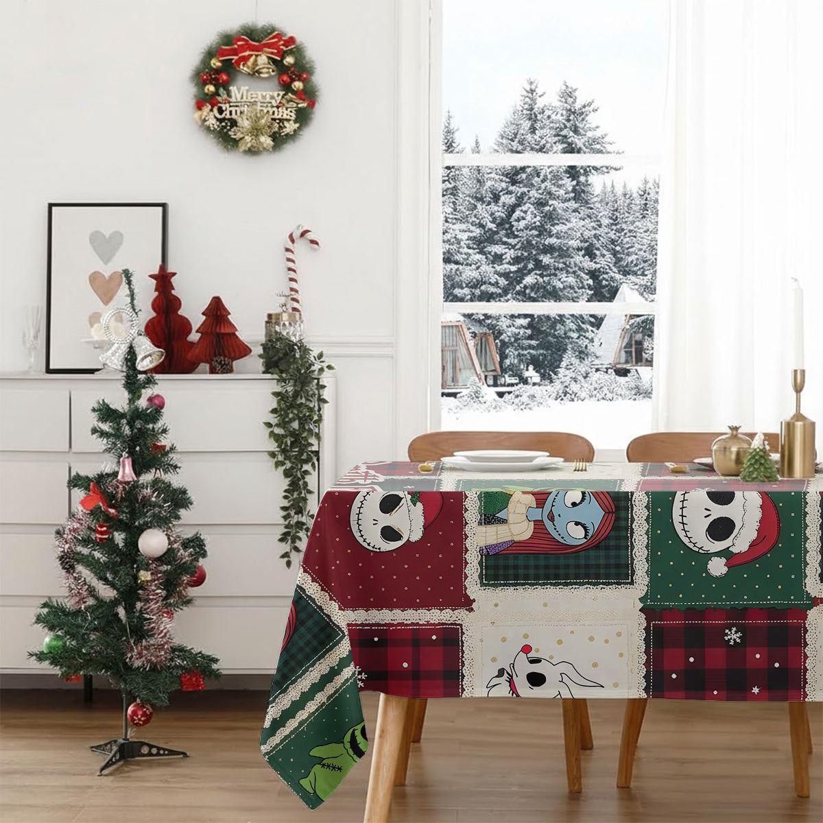 Merry Christmas - Personalized Nightmare Table Cloth Cover