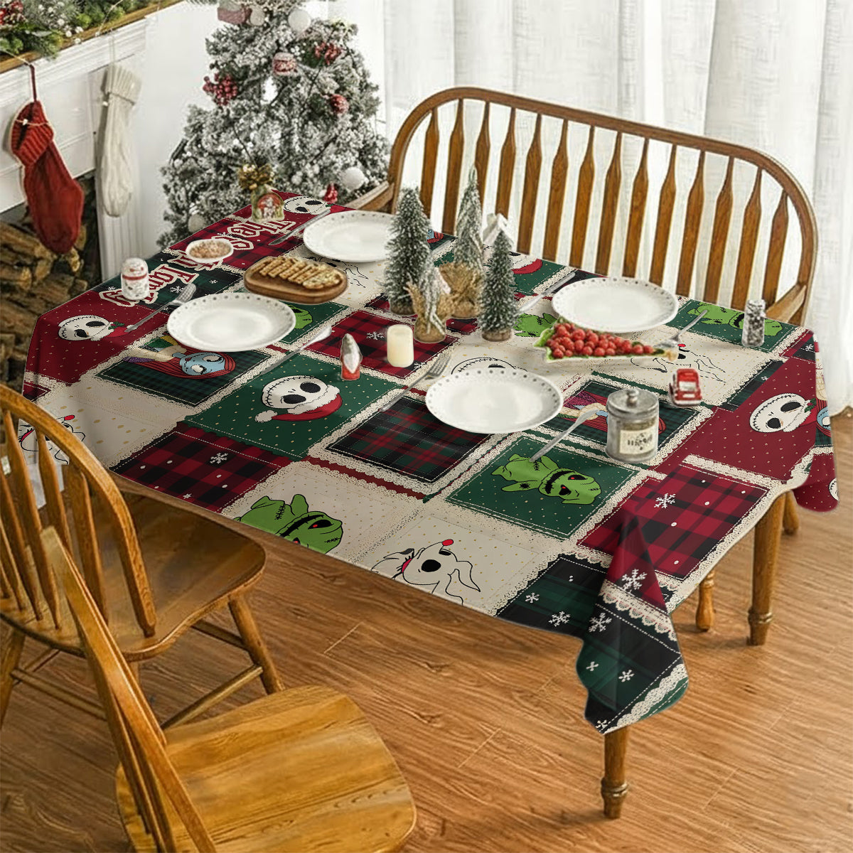 Merry Christmas - Personalized Nightmare Table Cloth Cover