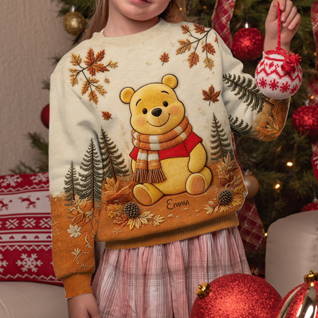 Fall Vibes - Personalized Yellow Bear Ugly Sweater