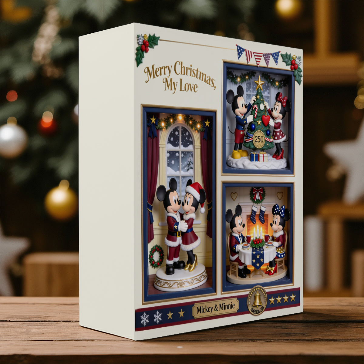 The Magical Christmas Couple Gift - Personalized Mouse Folded Advent Calendar With Ornaments