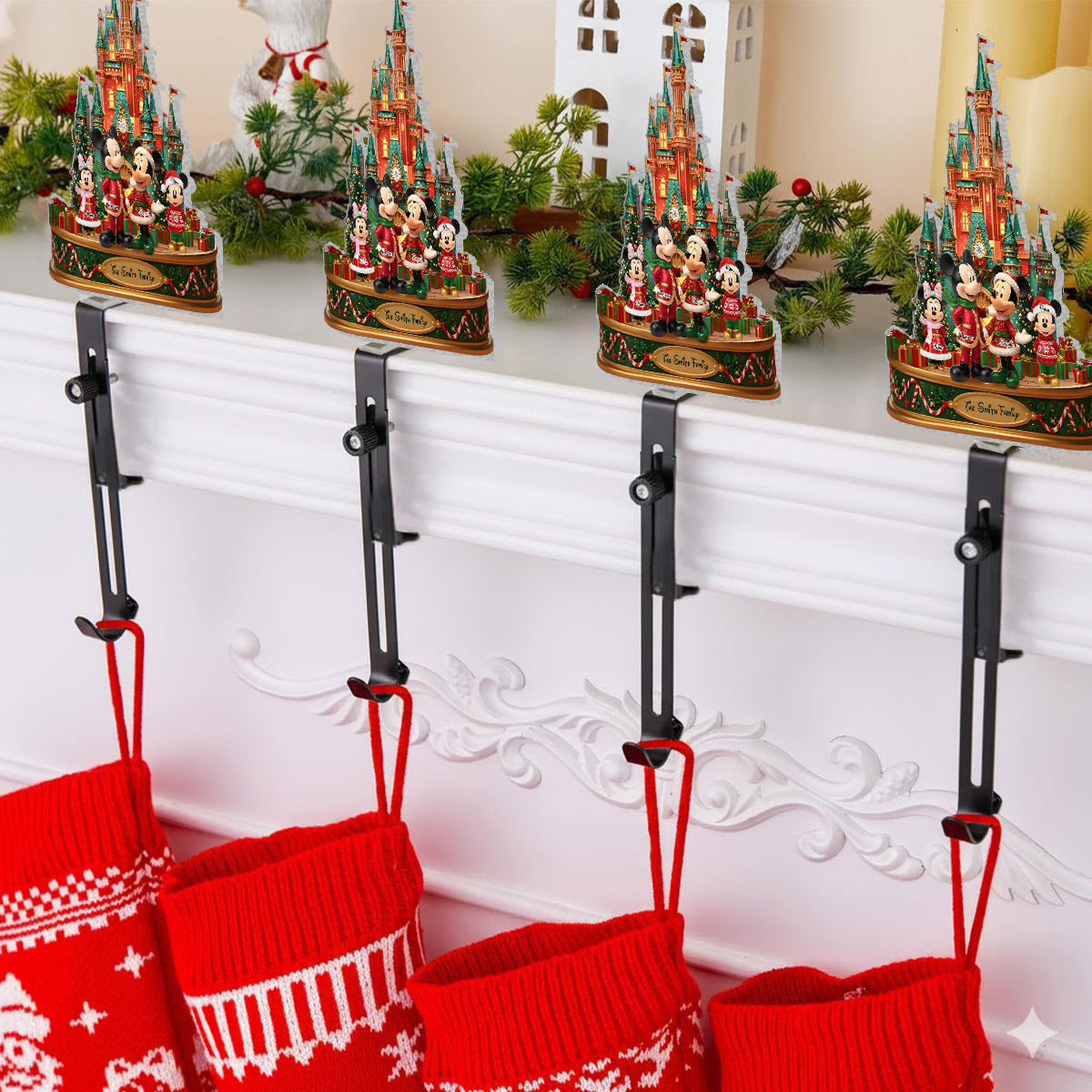 Our Christmas - Personalized Mouse Shaped Stocking Hanger