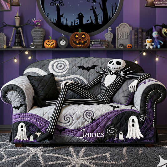 Before Christmas - Personalized Nightmare Quilted Sofa/Couch Cover