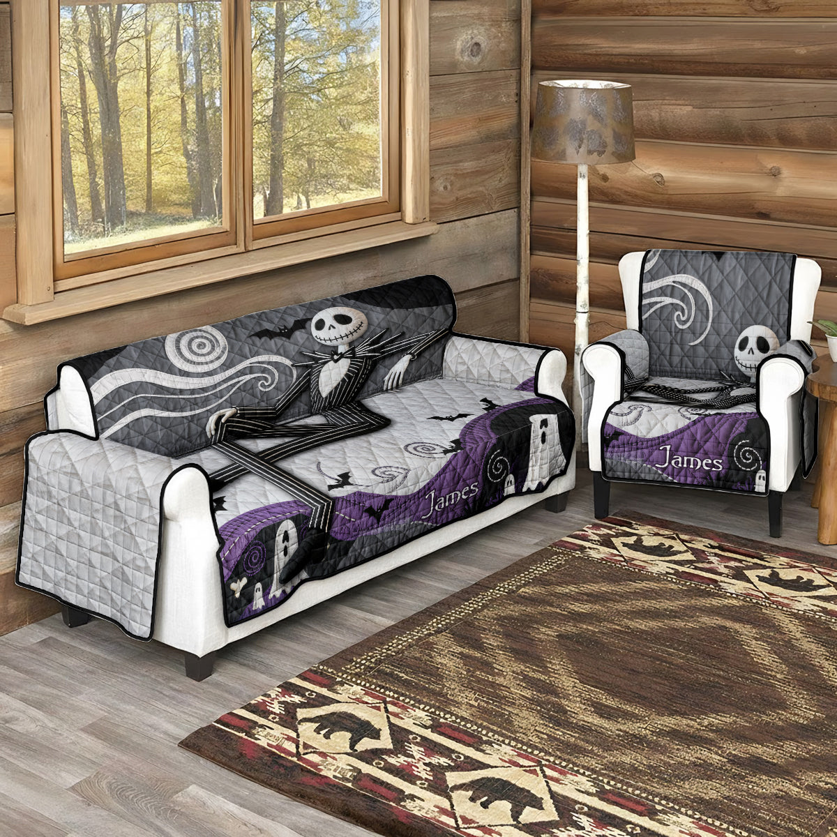 Before Christmas - Personalized Nightmare Quilted Sofa/Couch Cover